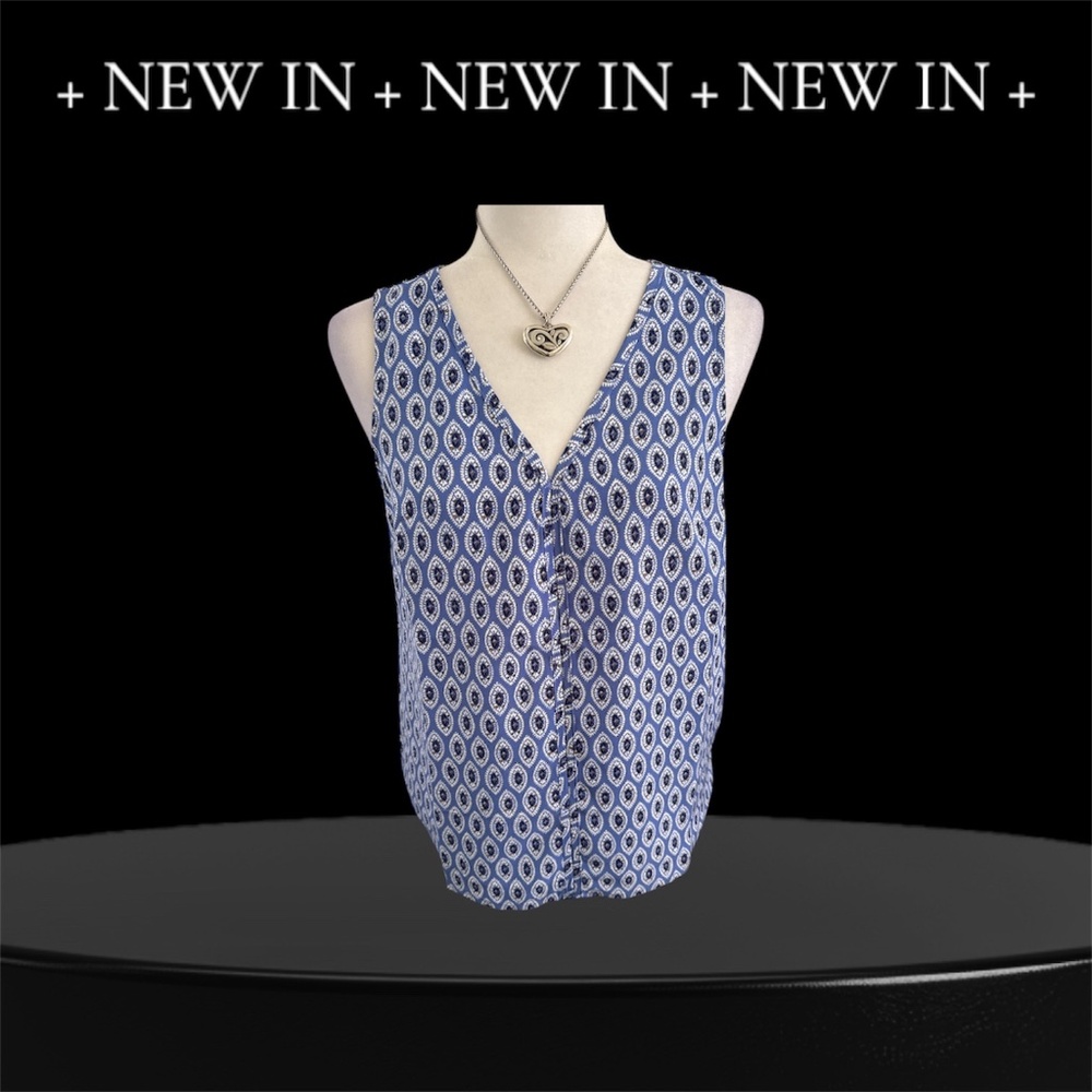 NWT - J.Crew Printed Sleeveless V-Neck Blouse